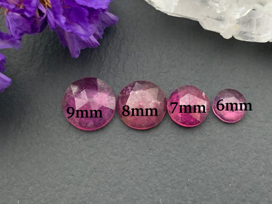 Faceted pink Sapphire round 5mm to 11mm cabochon