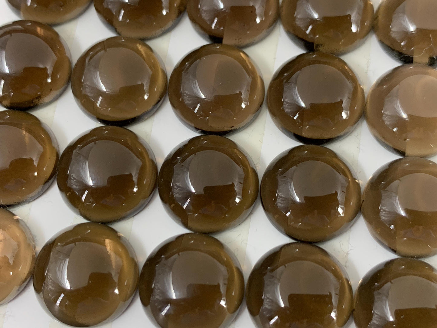 Smokey Quartz round 14mm cabochon -  Calibrated cabochons