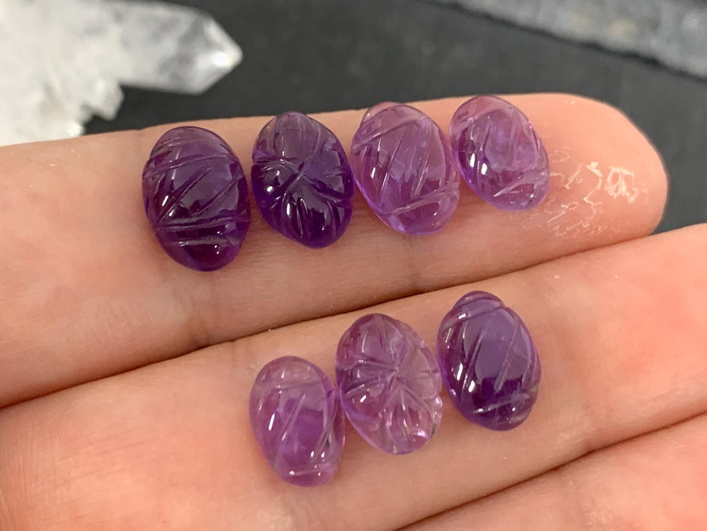 Hand Carved Amethyst Cabochon (10-11mm)