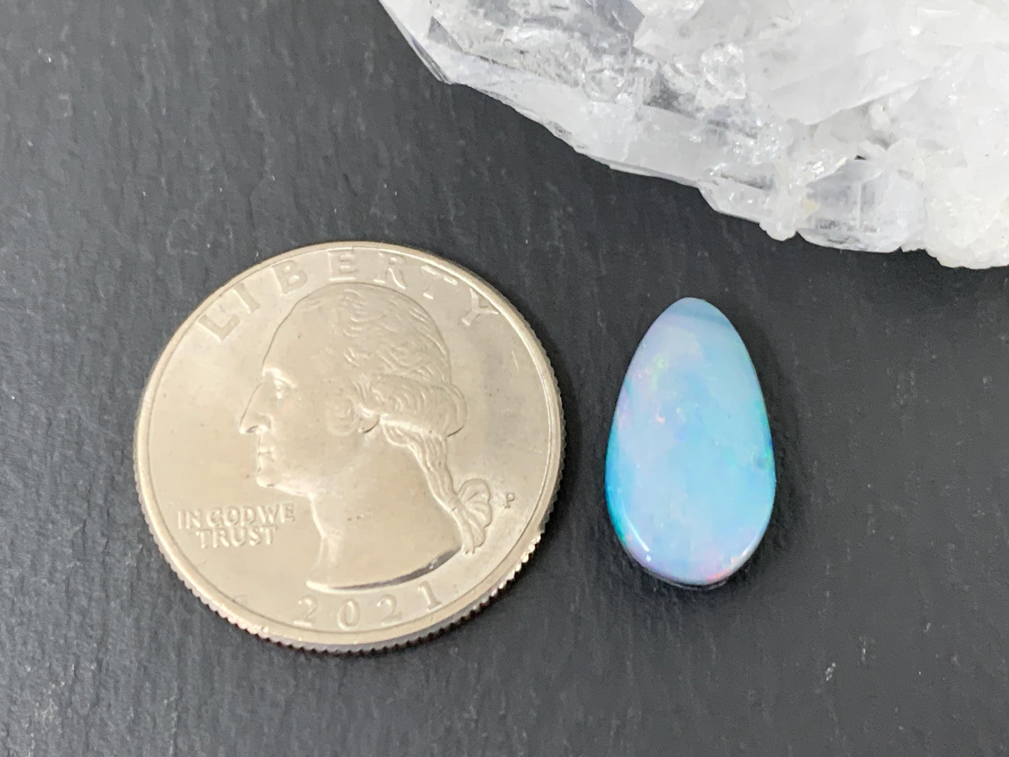 Australian Opal doublet cabochon 9x17x5mm