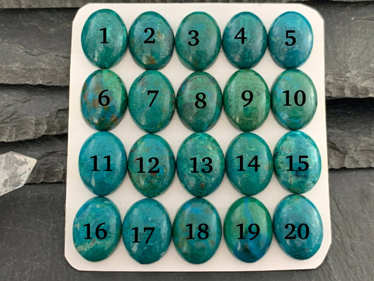 Chrysocolla oval 12x16mm cabochon - Calibrated cabochons