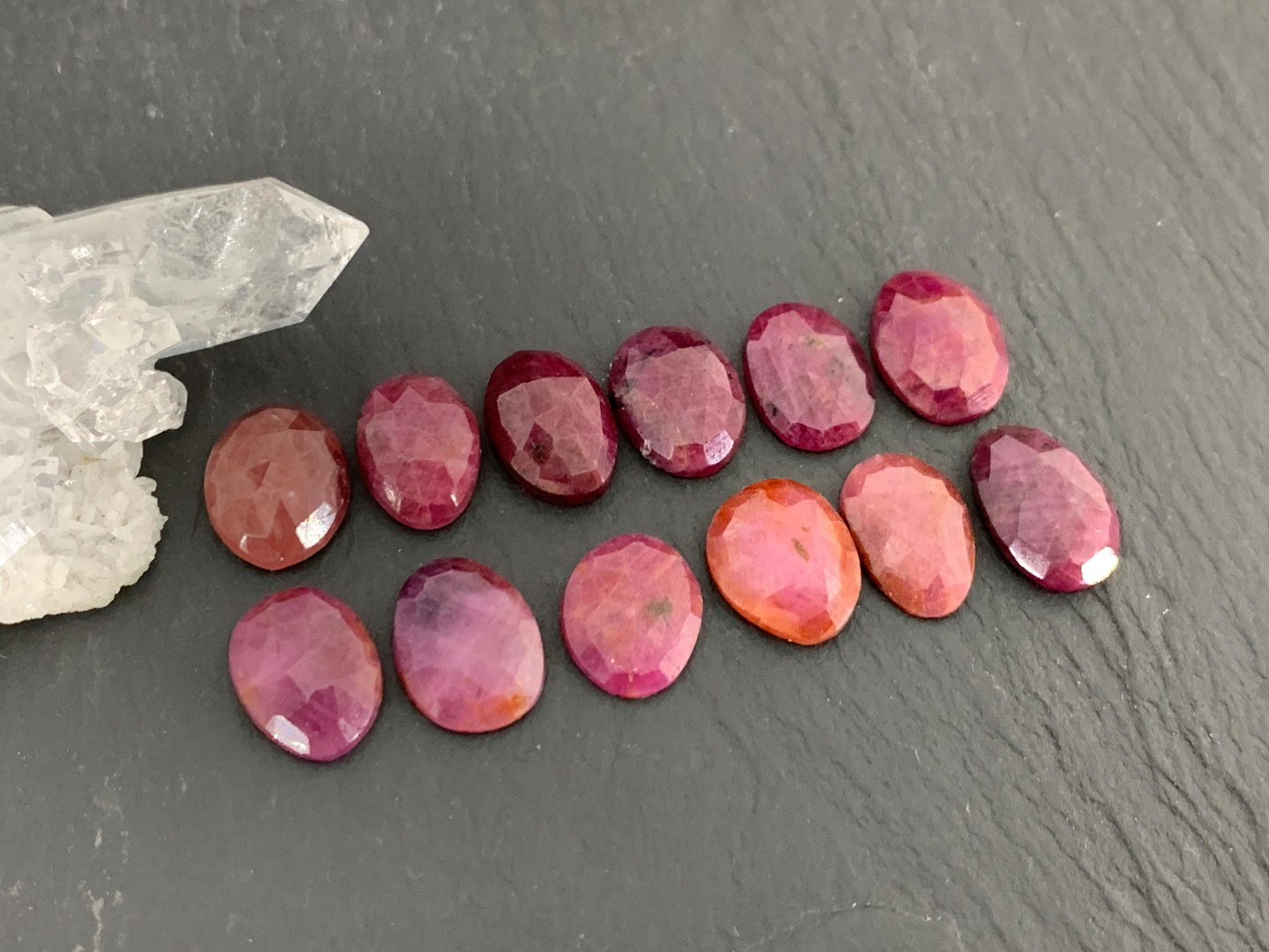 Faceted Ruby 10-12mm long Cabochon