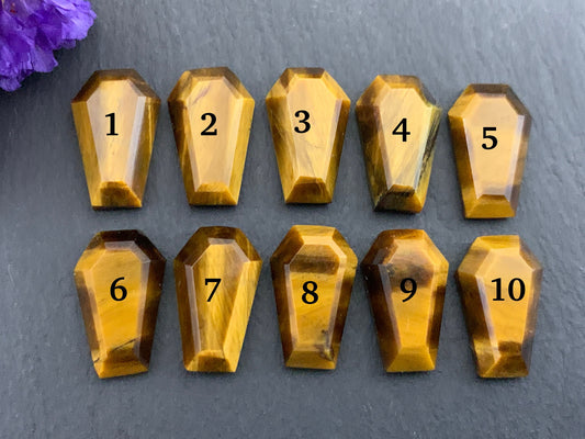 Step cut Tiger Eye coffin 10x16mm cabochon