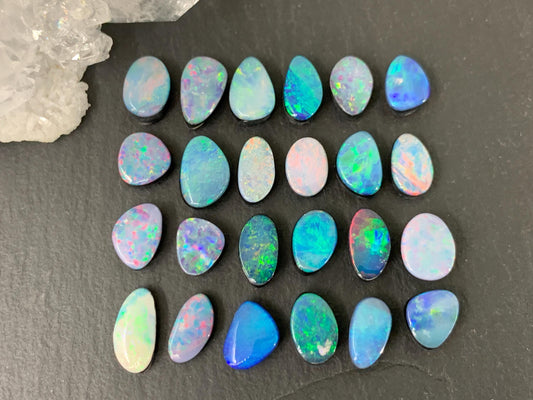 Australian Opal doublet 7-8mm long cabochon