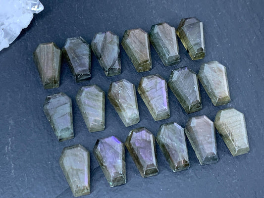 Labradorite Coffin 10x16mm Cabochon. Second quality cabochons