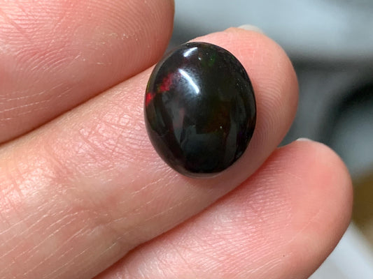 Black Ethiopian Opal 10x12x5.5mm cabochon