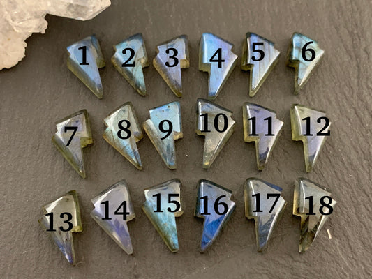 Labradorite lightning bolt 9x13mm cabochon