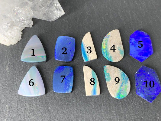 Australian Opal doublet 10-15mm long cabochon