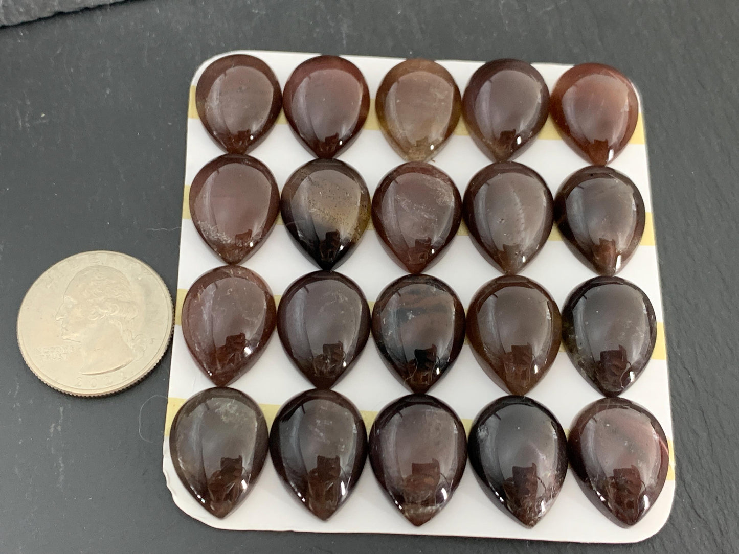 Gold Sunstone pear 15x20mm cabochon - Calibrated cabochons