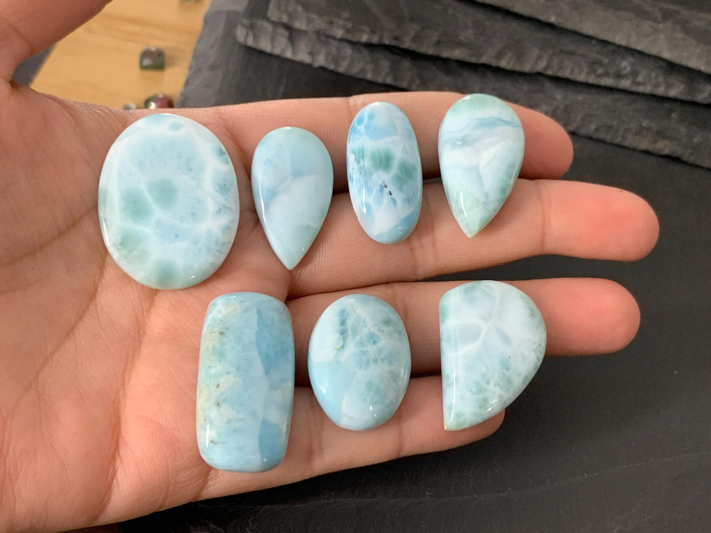 Larimar cabochon - natural Larimar
