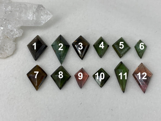 Natural Tourmaline step cut 9-14mm long cabochon