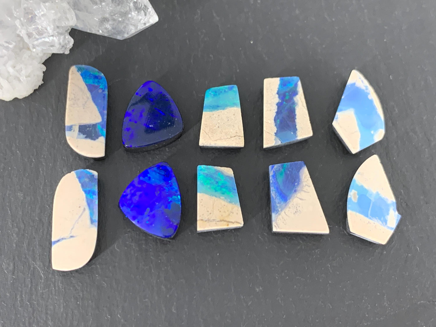 Australian Opal Doublet 10-15mm long cabochon- Single piece or matching pair