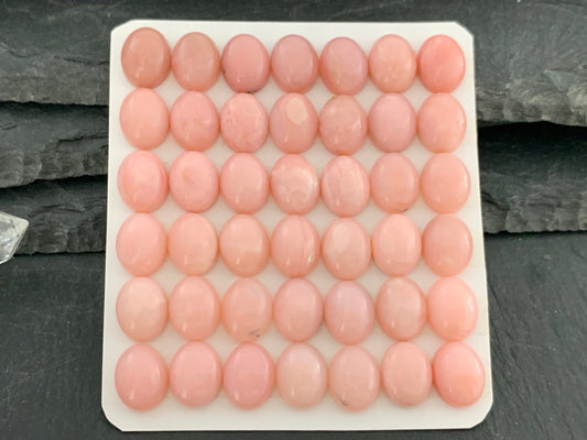Pink Opal oval 8x10mm cabochon - Calibrated cabochons