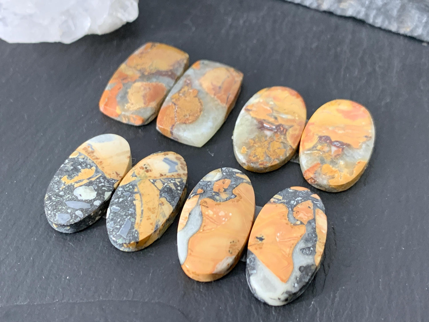 Maligano Jasper cabochon pair