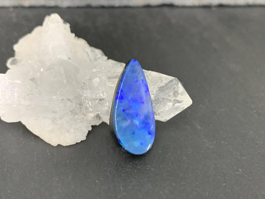 Australian Opal doublet 9x18x4mm cabochon