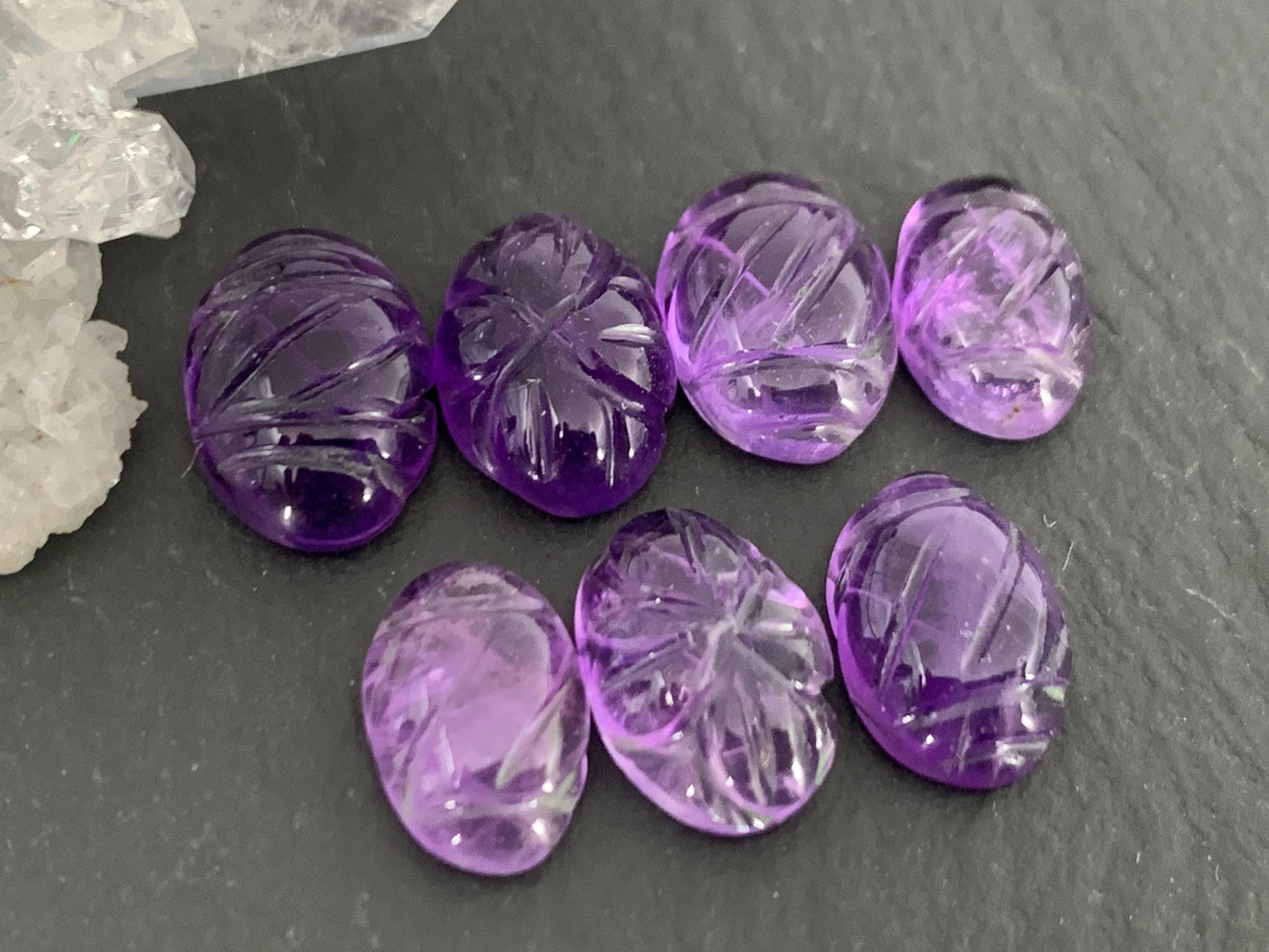 Hand Carved Amethyst Cabochon (10-11mm)