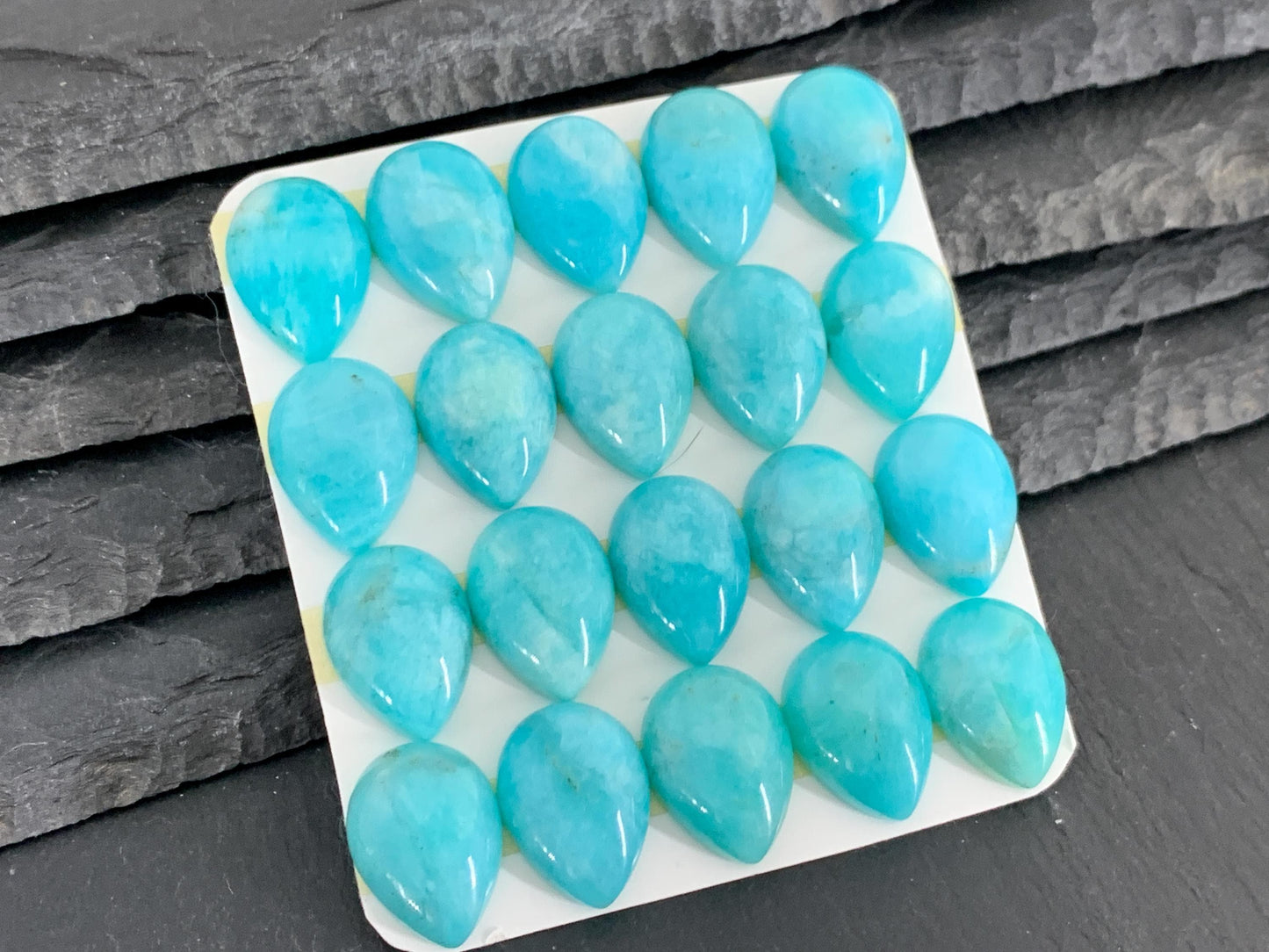 Amazonite pear 12x16mm cabochon - Calibrated cabochons