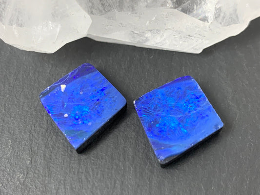 Australian Opal doublet 15x16x3.5mm pair of cabochons
