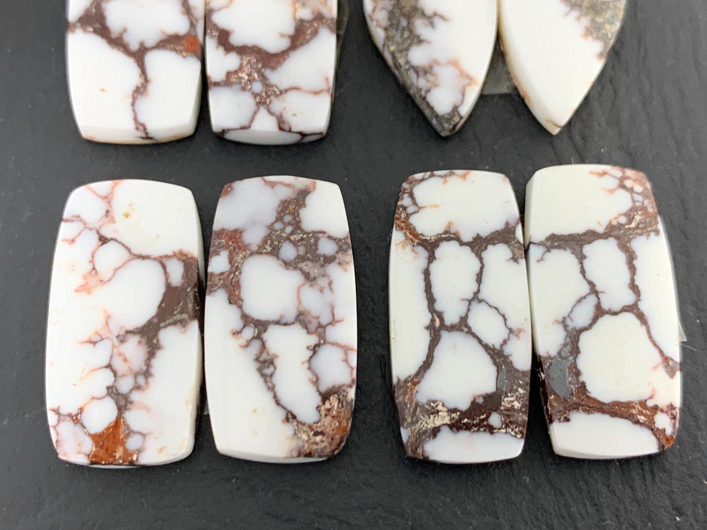 Wild Horse Jasper 22-26mm long cabochon pair