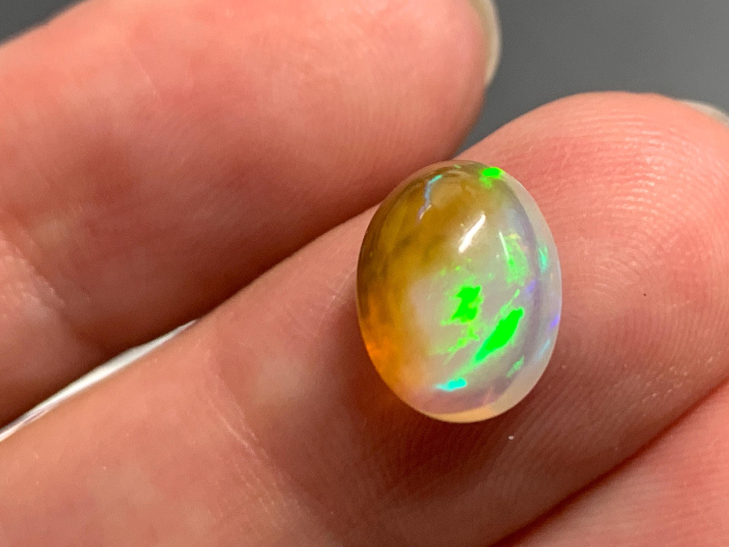 Natural Black Ethiopian Opal oval 8x10x6mm cabochon