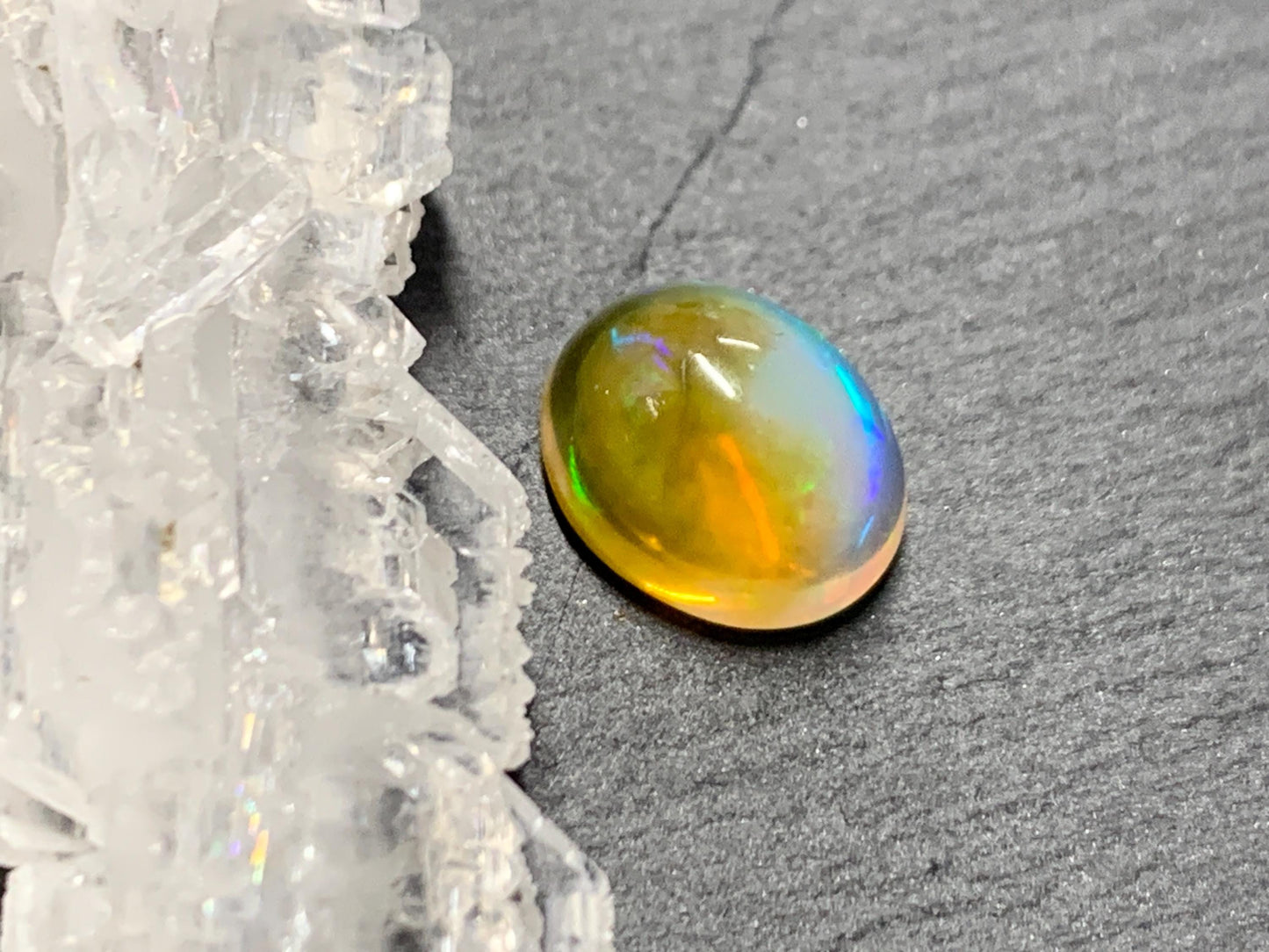Natural Black Ethiopian Opal oval 8x10x6mm cabochon
