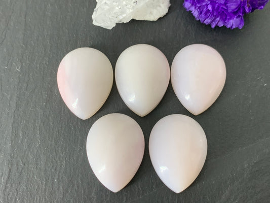 Pink Opal pear 15x20mm cabochon - Calibrated cabochons