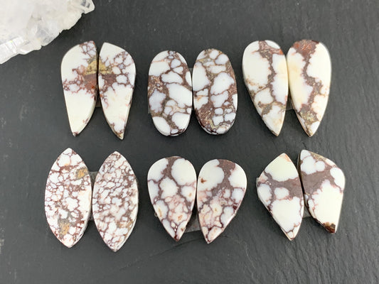 Wild Horse Jasper 21-26mm long cabochon pair