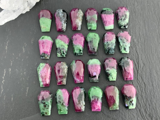 Faceted Ruby Zoisite Coffin 10x16mm Cabochon | select your cabochon