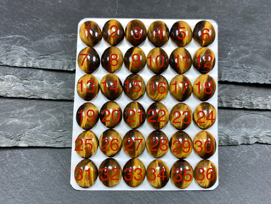 Tiger Eye oval 10x12mm cabochon - Calibrated Cabochons