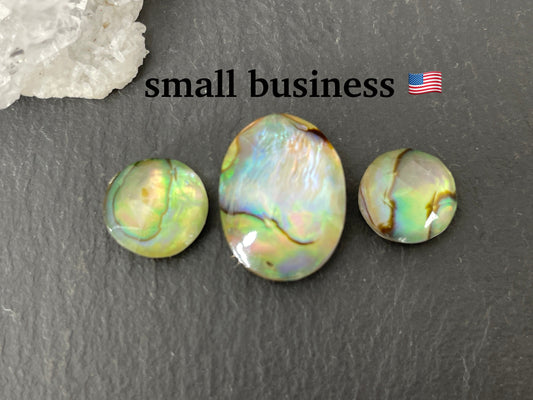 Faceted Abalone doublet cabochon