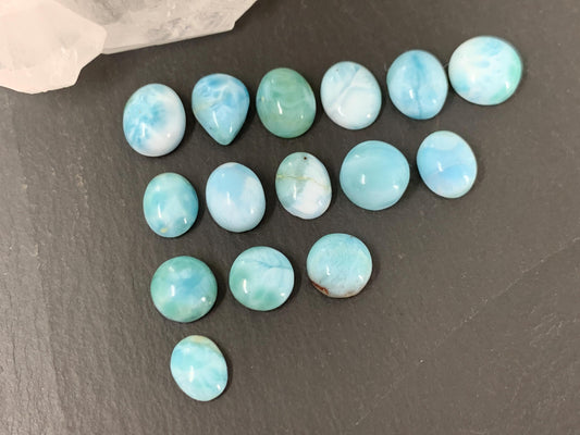 Larimar 8-11mm long cabochon