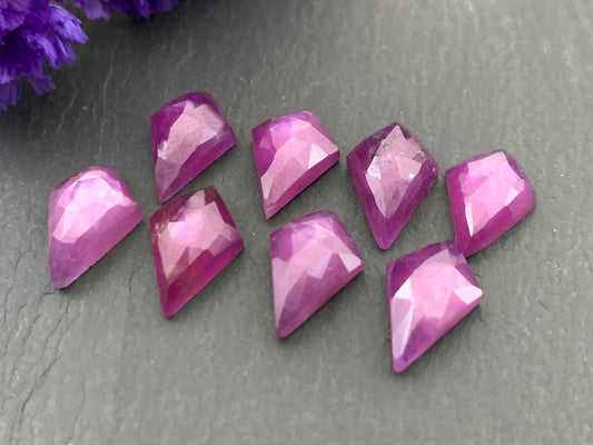 Faceted Silky Star Sapphire kite 8x12mm cabochon