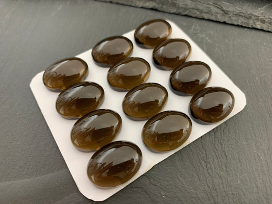 Smokey Quartz oval 16x22mm cabochon - Calibrated cabochons