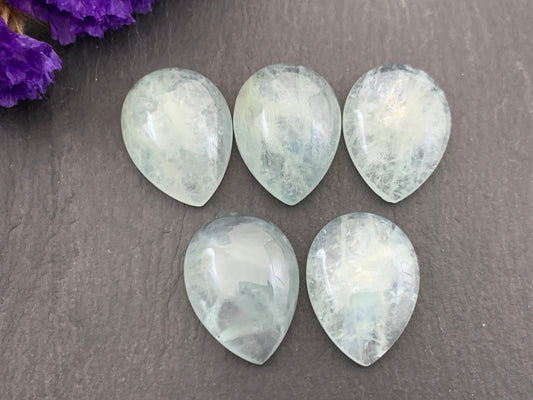 Aquamarine pear 15x20mm cabochon - Calibrated cabochons
