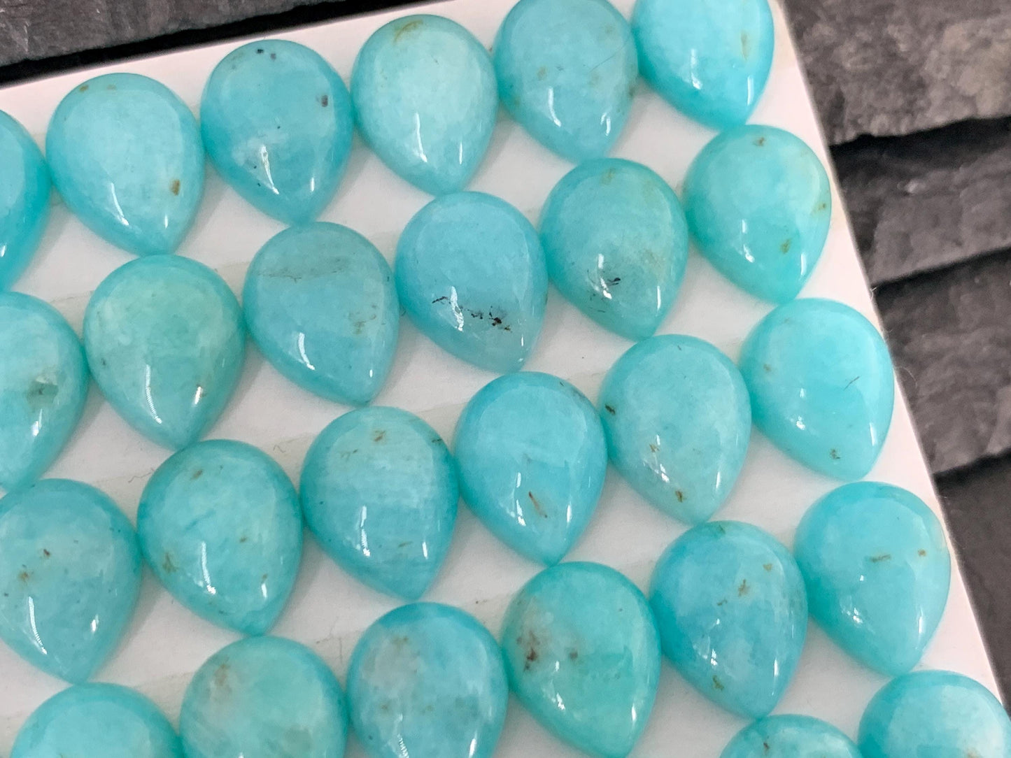 Amazonite pear 8x10mm cabochon - Calibrated cabochons
