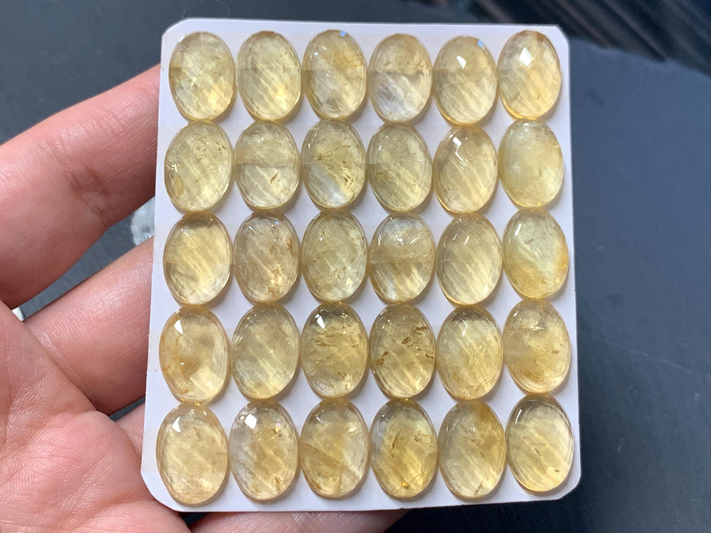 Faceted Citrine oval 10x14mm cabochon