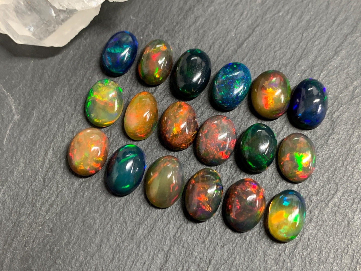 Natural Ethiopian Black Opal 11-12mm long cabochon/ Select your cabochon