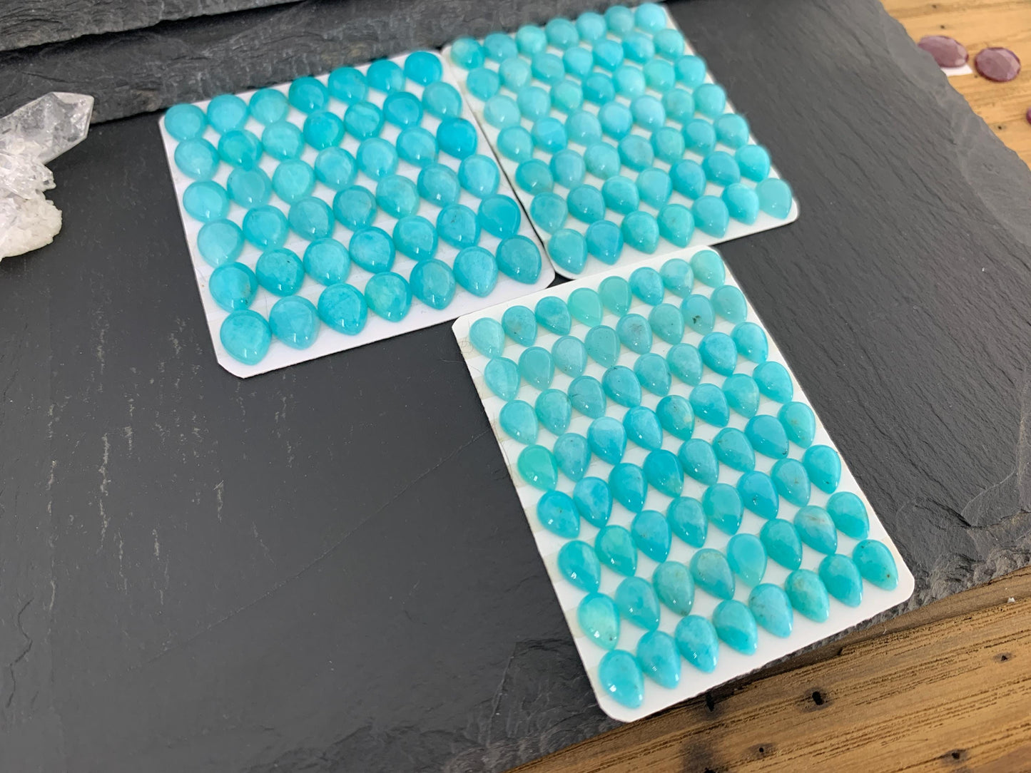 Amazonite pear 6x8mm, 7x9mm, 8x10mm cabochon - Calibrated cabochons