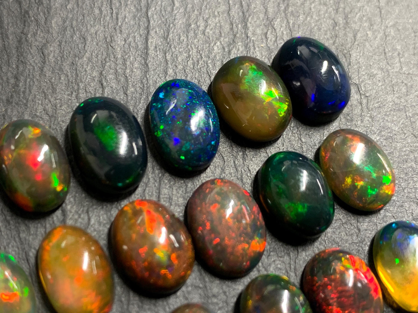 Natural Ethiopian Black Opal 11-12mm long cabochon/ Select your cabochon