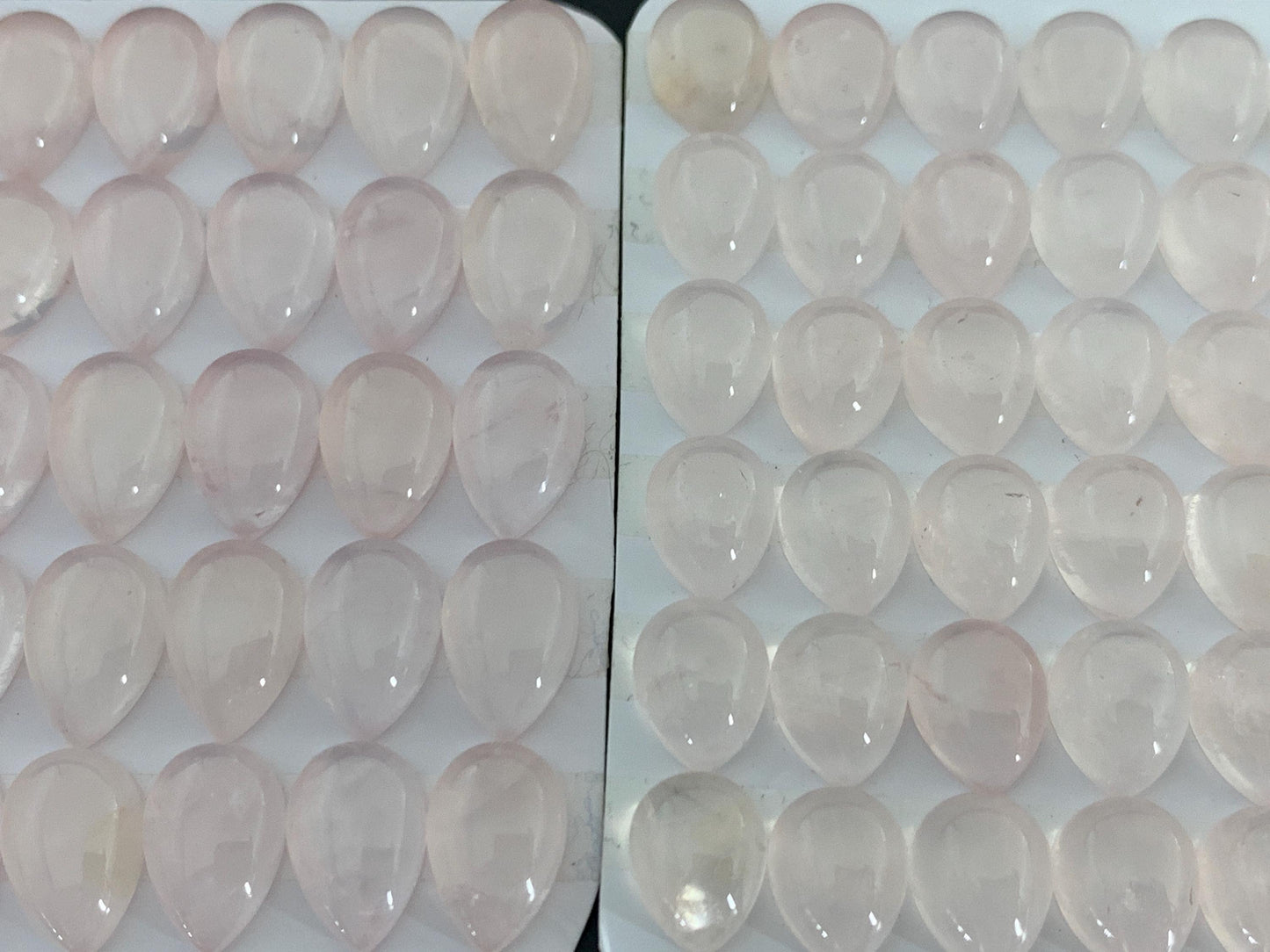 Rose Quartz pear 8x10mm, 8x12mm cabochon - Calibrated cabochons