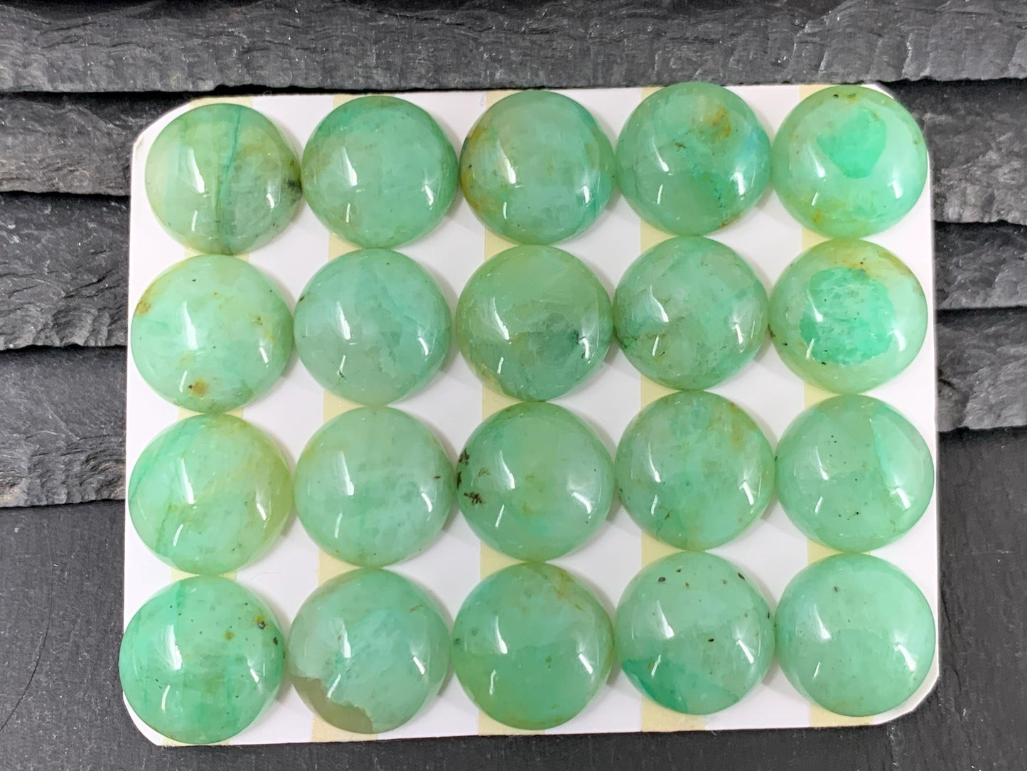 Chrysocolla round 15mm cabochon - Calibrated cabochons
