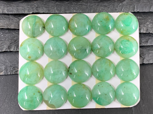 Chrysocolla round 15mm cabochon - Calibrated cabochons