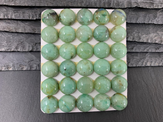 Chrysocolla round 12mm cabochon - Calibrated cabochons