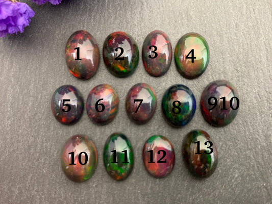 Ethiopian Opal oval 10-12mm long cabochon