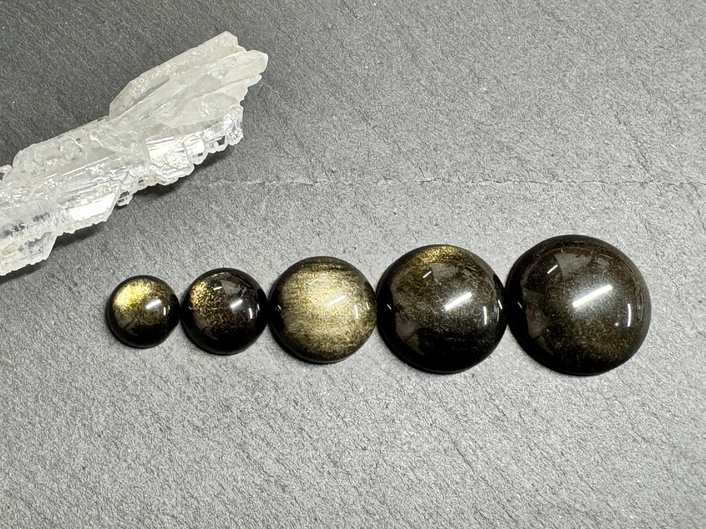 Gold Obsidian round 10, 12, 15, 18, 20mm cabochon - Calibrated cabochons