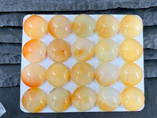Carnelian round 15mm cabochon - Calibrated cabochons