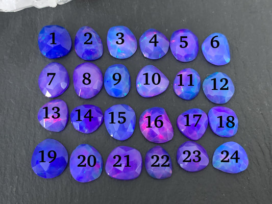 Faceted Purple Ethiopian Opal 8-10mm cabochon