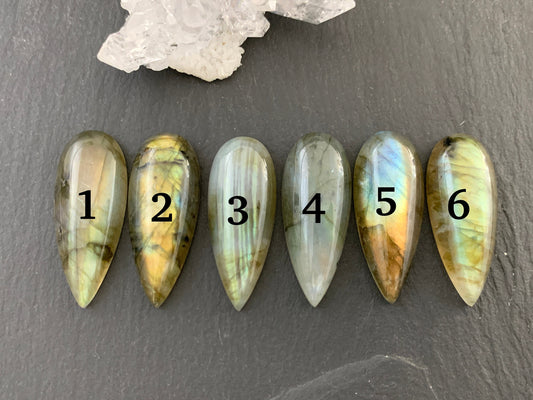 Labradorite pear 12x30mm Cabochon  - Calibrated Cabochons