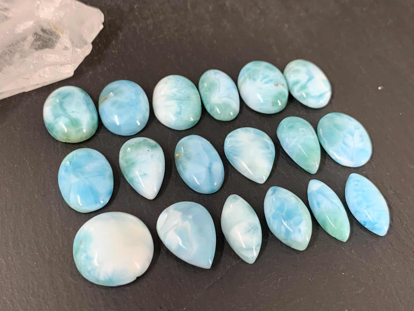 Larimar 16mm long cabochon
