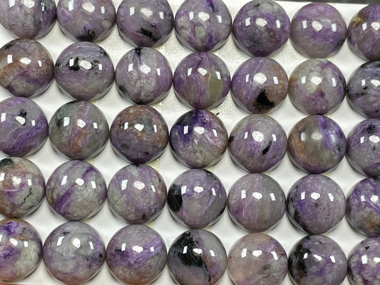 Charoite round 10mm cabochon  - Calibrated cabochons